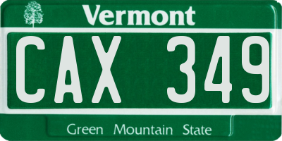 VT license plate CAX349