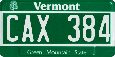 VT license plate CAX384