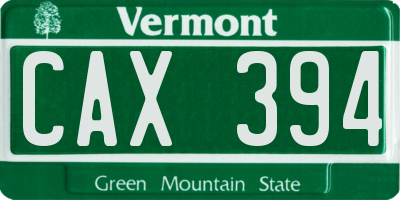 VT license plate CAX394