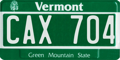 VT license plate CAX704