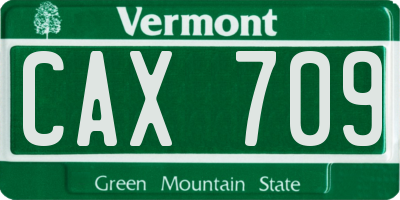 VT license plate CAX709