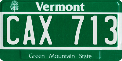 VT license plate CAX713