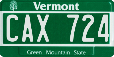 VT license plate CAX724
