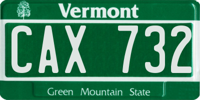 VT license plate CAX732