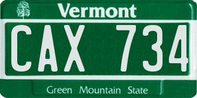 VT license plate CAX734