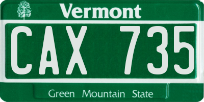 VT license plate CAX735