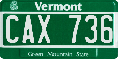 VT license plate CAX736