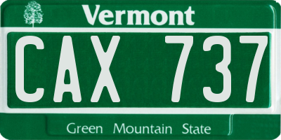 VT license plate CAX737