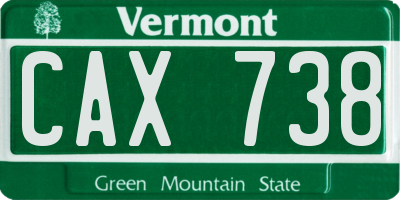 VT license plate CAX738