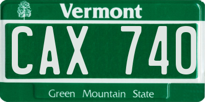 VT license plate CAX740