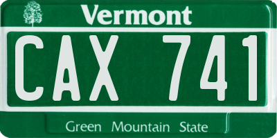 VT license plate CAX741