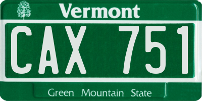 VT license plate CAX751