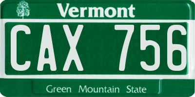 VT license plate CAX756