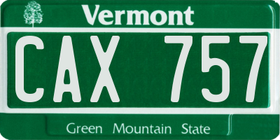 VT license plate CAX757