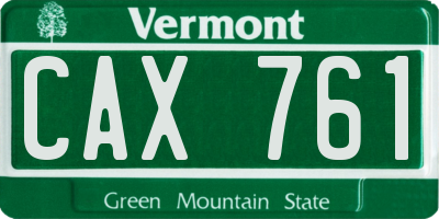 VT license plate CAX761