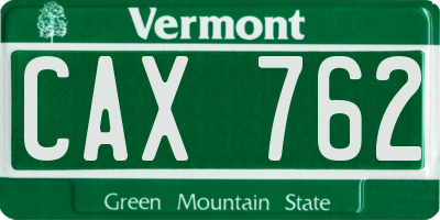 VT license plate CAX762