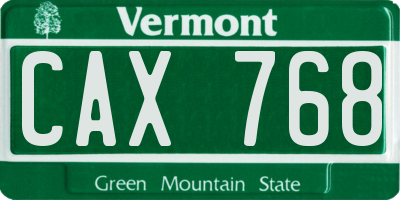 VT license plate CAX768