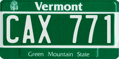 VT license plate CAX771
