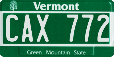 VT license plate CAX772