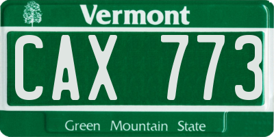 VT license plate CAX773