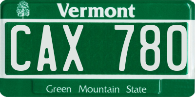 VT license plate CAX780