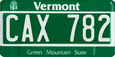 VT license plate CAX782