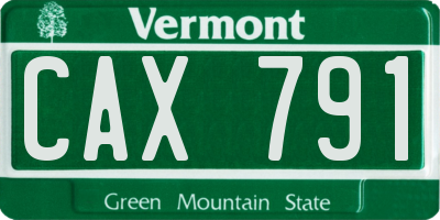 VT license plate CAX791