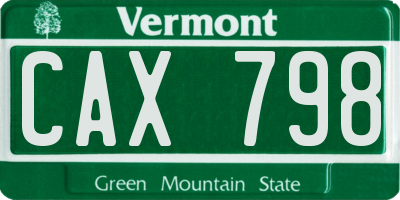 VT license plate CAX798