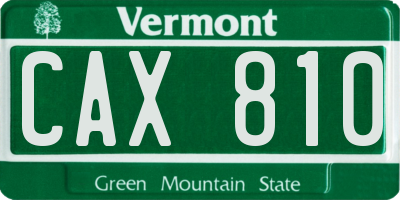 VT license plate CAX810