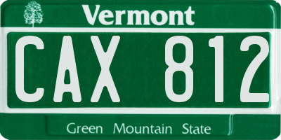 VT license plate CAX812
