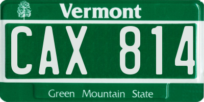 VT license plate CAX814