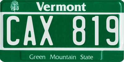 VT license plate CAX819