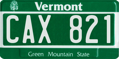 VT license plate CAX821