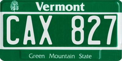 VT license plate CAX827