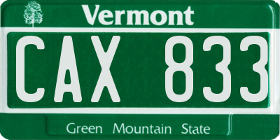 VT license plate CAX833