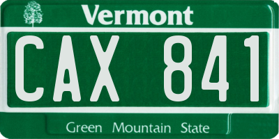 VT license plate CAX841