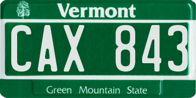 VT license plate CAX843
