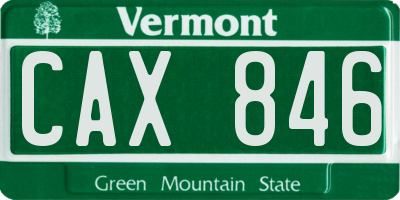VT license plate CAX846