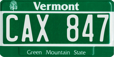 VT license plate CAX847