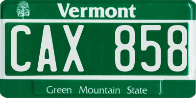 VT license plate CAX858