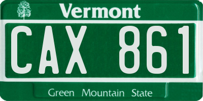 VT license plate CAX861