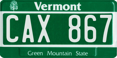 VT license plate CAX867