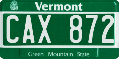 VT license plate CAX872