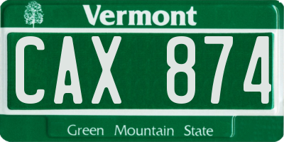 VT license plate CAX874