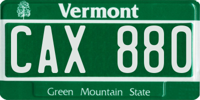VT license plate CAX880