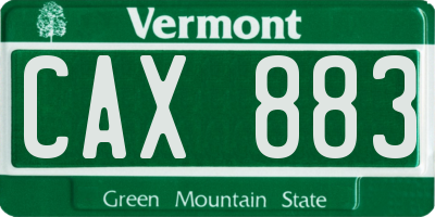 VT license plate CAX883