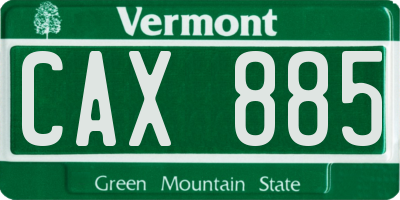 VT license plate CAX885