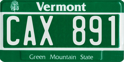 VT license plate CAX891