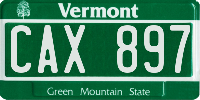 VT license plate CAX897
