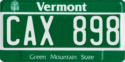 VT license plate CAX898